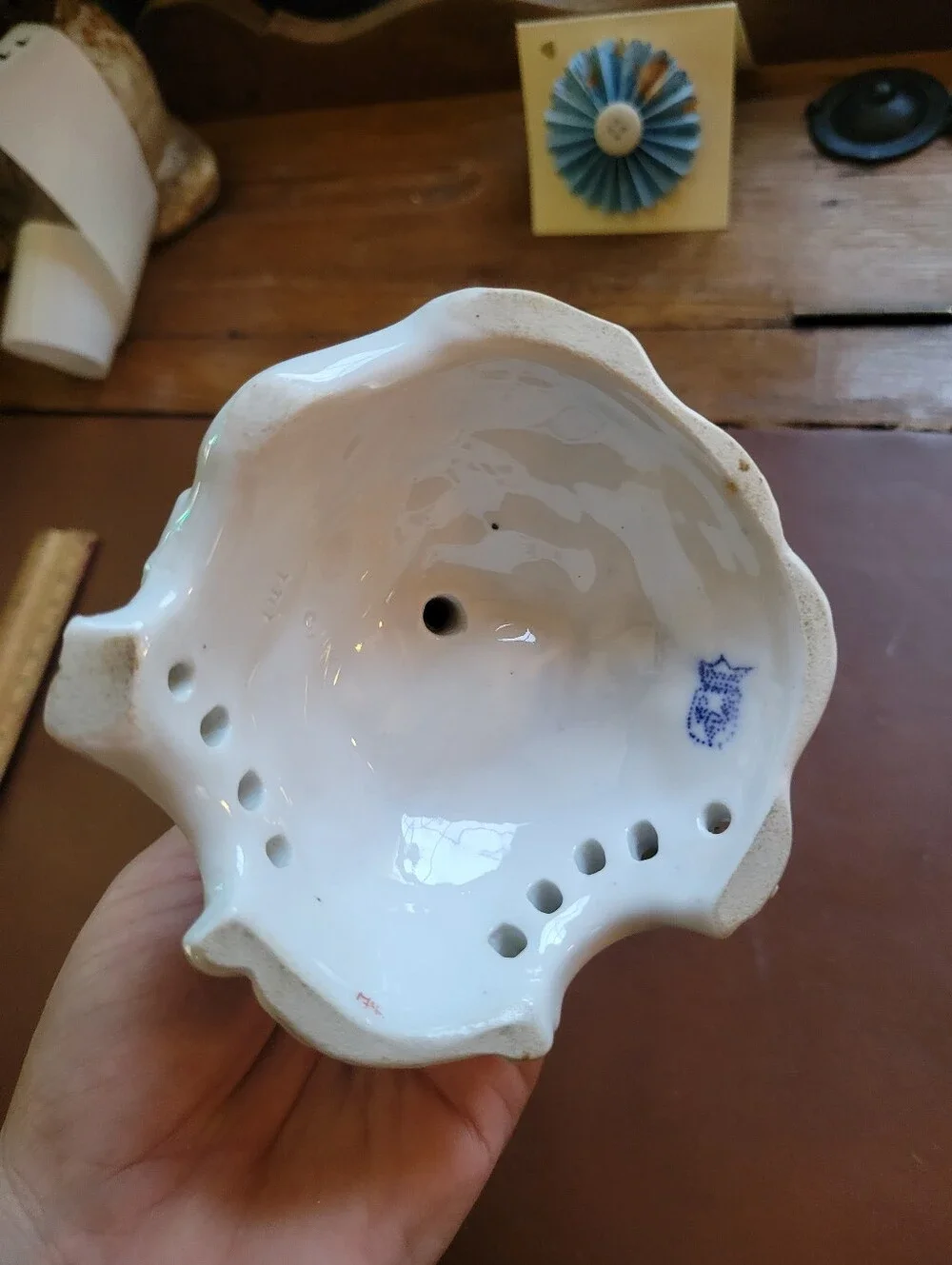 antique porcelain figurine, likely German from around 1900-repaired